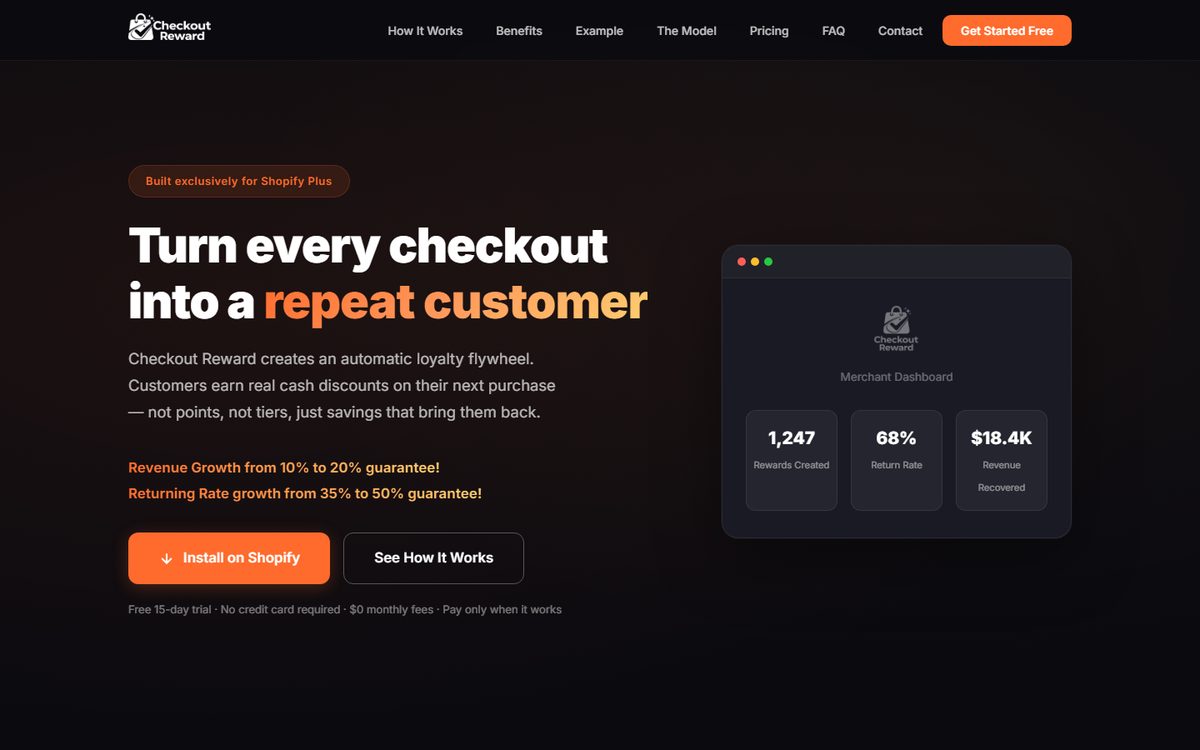 Checkout Reward homepage